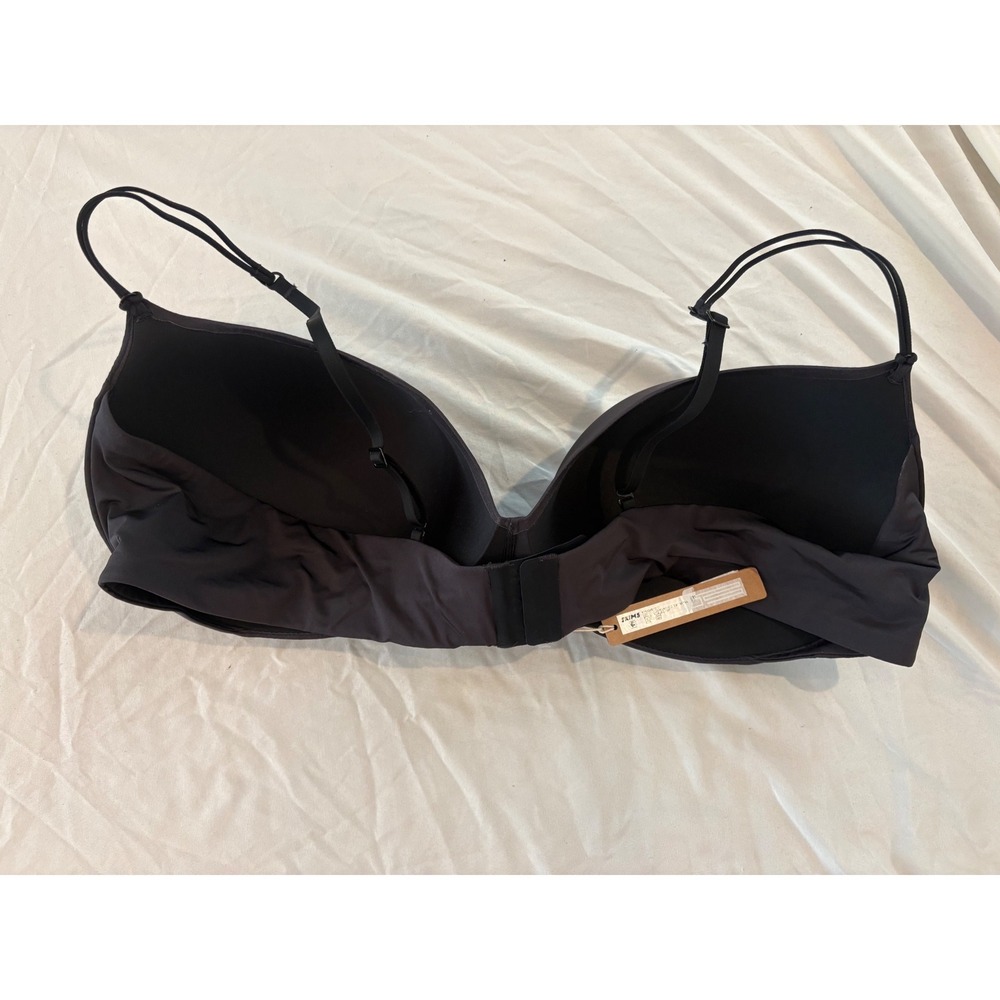 SKIMS Fits Everybody T-Shirt Bra Onyx Black Underwire Padded 44DD NEW - Picture 2 of 4